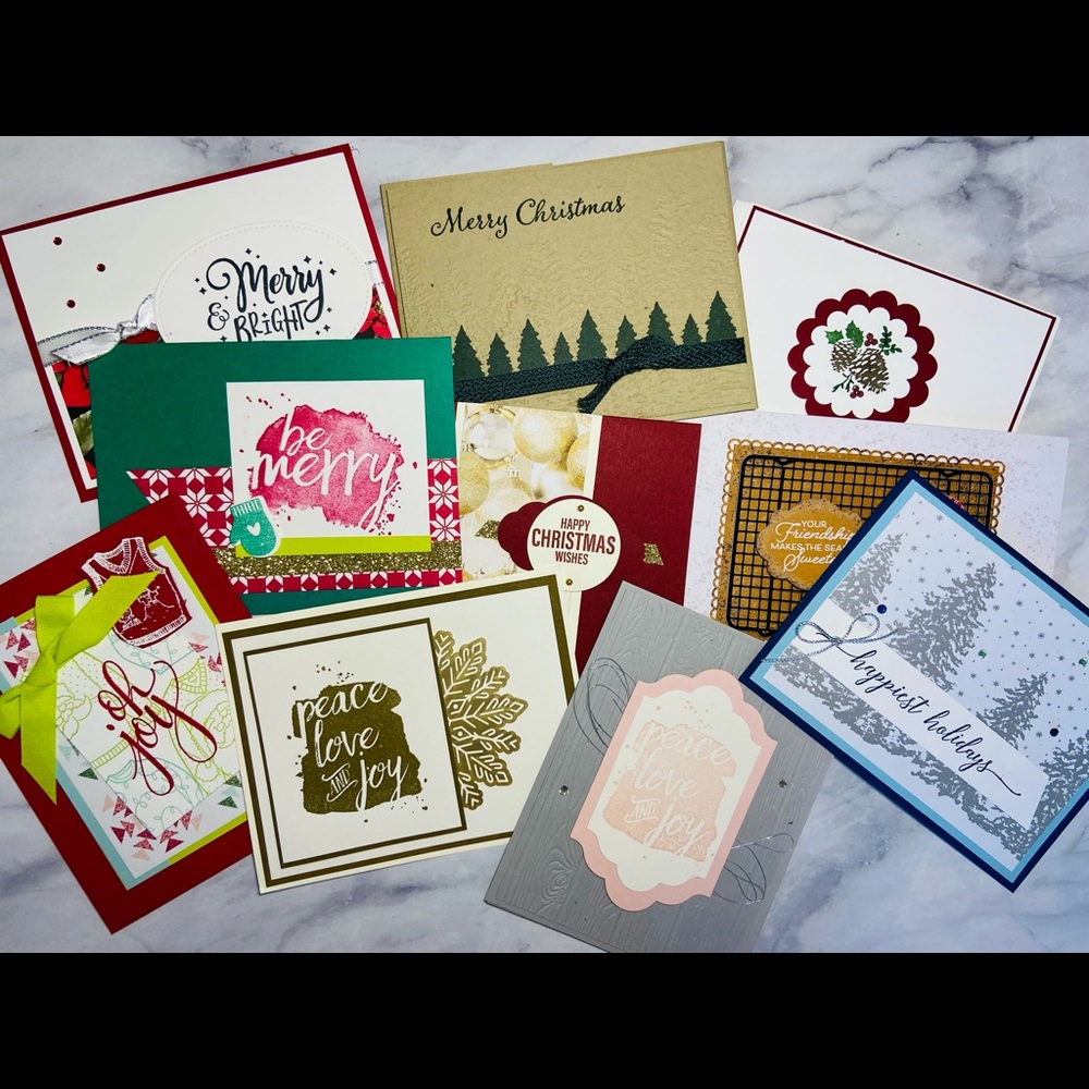 10🎄 Stampin Up! Holiday Christmas Handmade Greeting Cards! NEW!